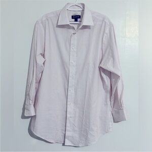 Jos. A. Bank men’s dress shirt. NWOT. Neck 17 32/33 white maroon. Never worn